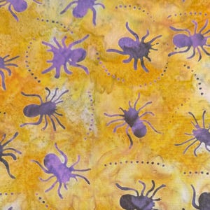 Halloween Banyan Batik, Northcott, Golden Magic, Spiders, by the half yard,Continuous Cuts, Home Decor ,Quilting , sewing, crafting
