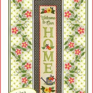 Welcome to Our Home-Spring  Embroidery Software, design, Janine Babich Designs , Door banner, Entrance banner, House warming gift