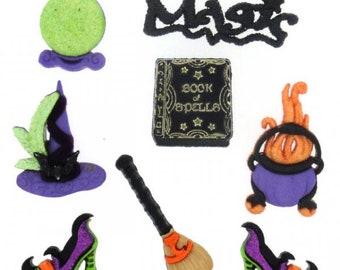 Witch’s Spell Halloween Button Pack, Dress it up,Junk Journals,sewing, wood craft, embroidery,