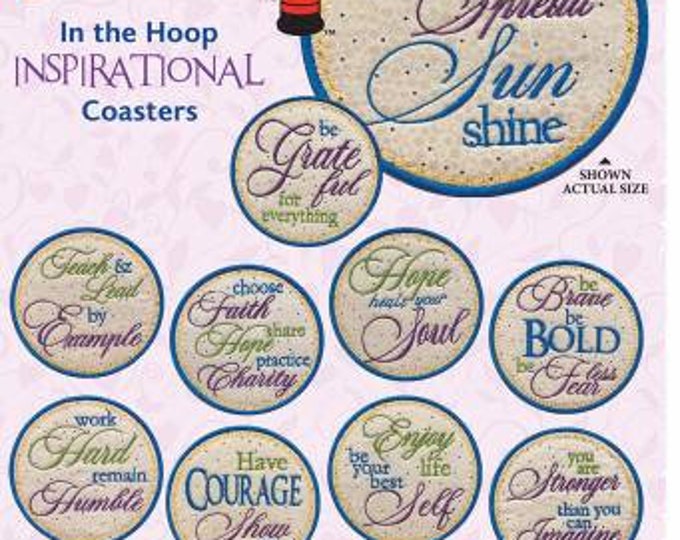 Inspirational Coasters, in the Hoop Coasters Machine Embroidery - Multi ...