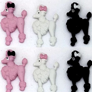 Poodles Dog Sewing Button Pack, Poodle, Dress it up-Embellishment- Junk journal- Sewing- Scrap booking