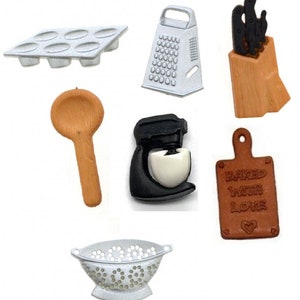 The Master Chef Button Pack,  Dress it up-Embellishment- Scrap booking- Sewing- Junk journals, sewing, wood craft, embroidery,