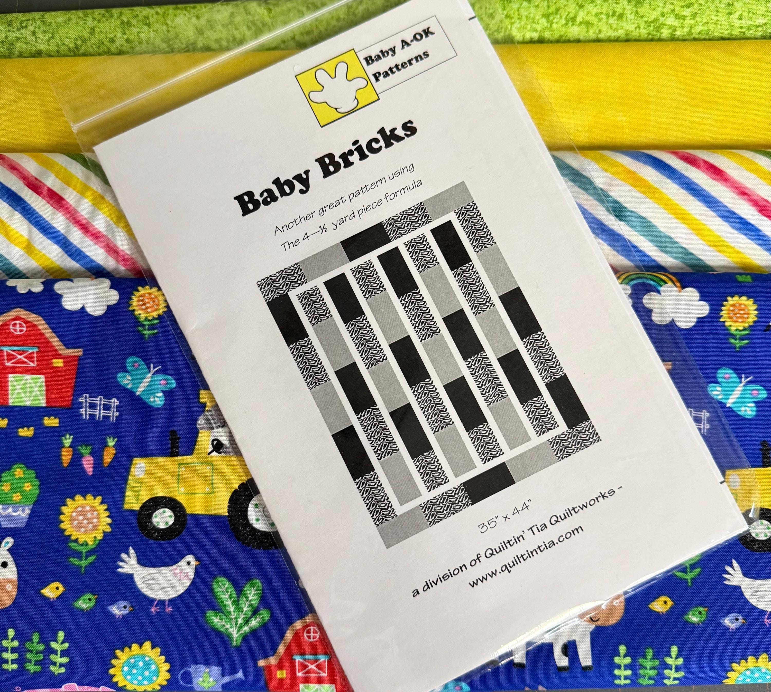 Down on the Farm Baby Quilt Kit With Pattern and Fabric-simple Crib
