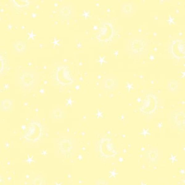 Yellow Stars and Moons Fabric, Star Bright,  P & B ,by the yard