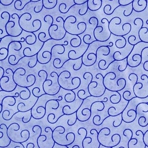 Periwinkle Swirl Batik Cotton Fabric: Purple Tonal, Quilting, (half yard)