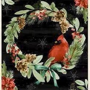 Kardinal Feier Baumwolle Quilt Panel, Weihnachten, Roter Vogel Weihnachten Panel, Wilmington Prints, Katrina Pete