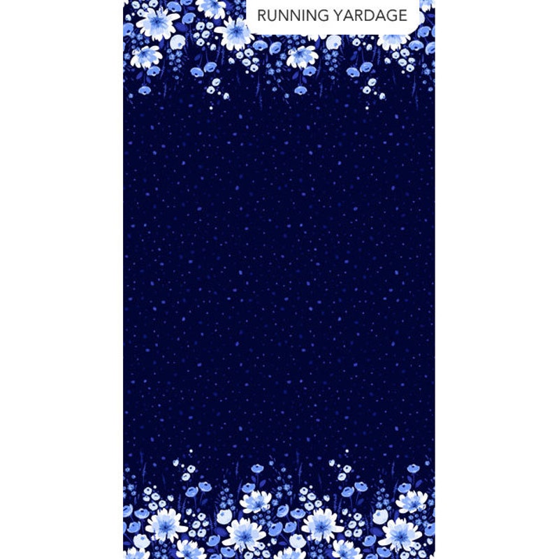 Blue - Thread Buti Border Cotton Fabric 02