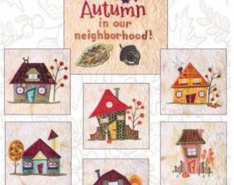 The Wonky Houses Machine Embroidery ~ Autumn Pattern, Fabric Confetti
