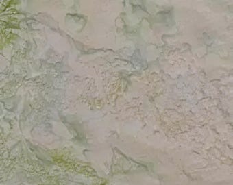Tessuto di cotone batik verde, per ricamo, cucito e quilting, al metro quadro