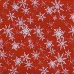 Roter Weihnachts-Baumwollstoff, Schneeflocke Stoff by the HALF YARD, Quilten, Nähen, Meterware