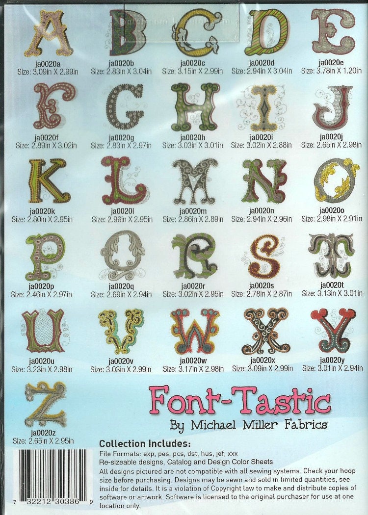 MORE FROM ARTISTIC EMBROIDERY COLLECTION: FONT-TASTIC by MICHAEL MILLER  FABRICS