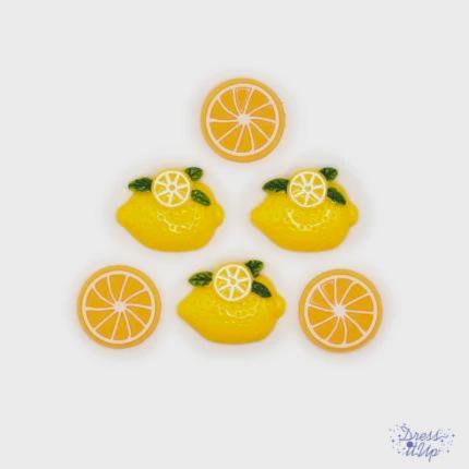 Lemons Yellow Fruit Summer Flat Back Embellishments   Crafter Buttons For Diy Projects, Party Supplies, Junk journals,craft embellishment