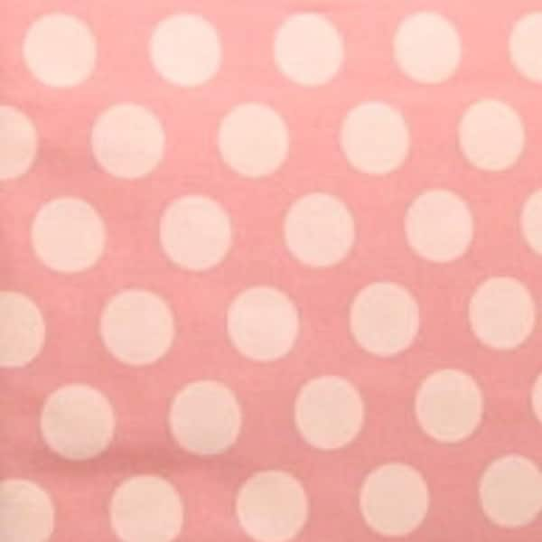 Pink on Pink Large Polka Dot Fabric, by the yard