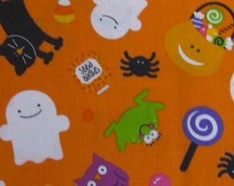 Baumwollstoff Geister und Katzen, Motive für Halloween ,Trick or Treat , halber Hof , Wohndeko , Quilten , nähen,