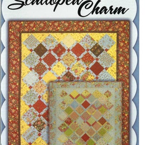 Charm Pack Quilt Pattern , Scalloped , Black Cat Creation, perfect for charms , scraps
