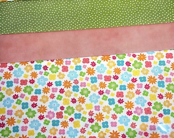 Kit de edredón de algodón para bebé, tela floral blanca, edredón para cuna (35x44)