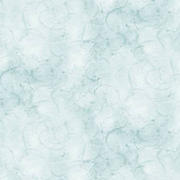 Painter's Swirl by J. Wecker Frisch , Bleached denim  Cotton by the yard