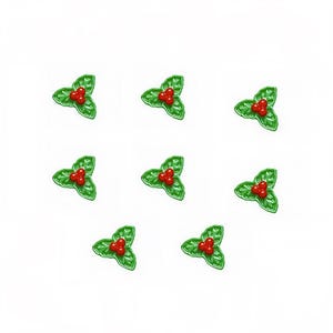 Mini Holly Embellishments- Christmas Collection-Embellishments, Merry Christmas Holiday Crafter ,  Party Supplies, wood craft, embroidery,