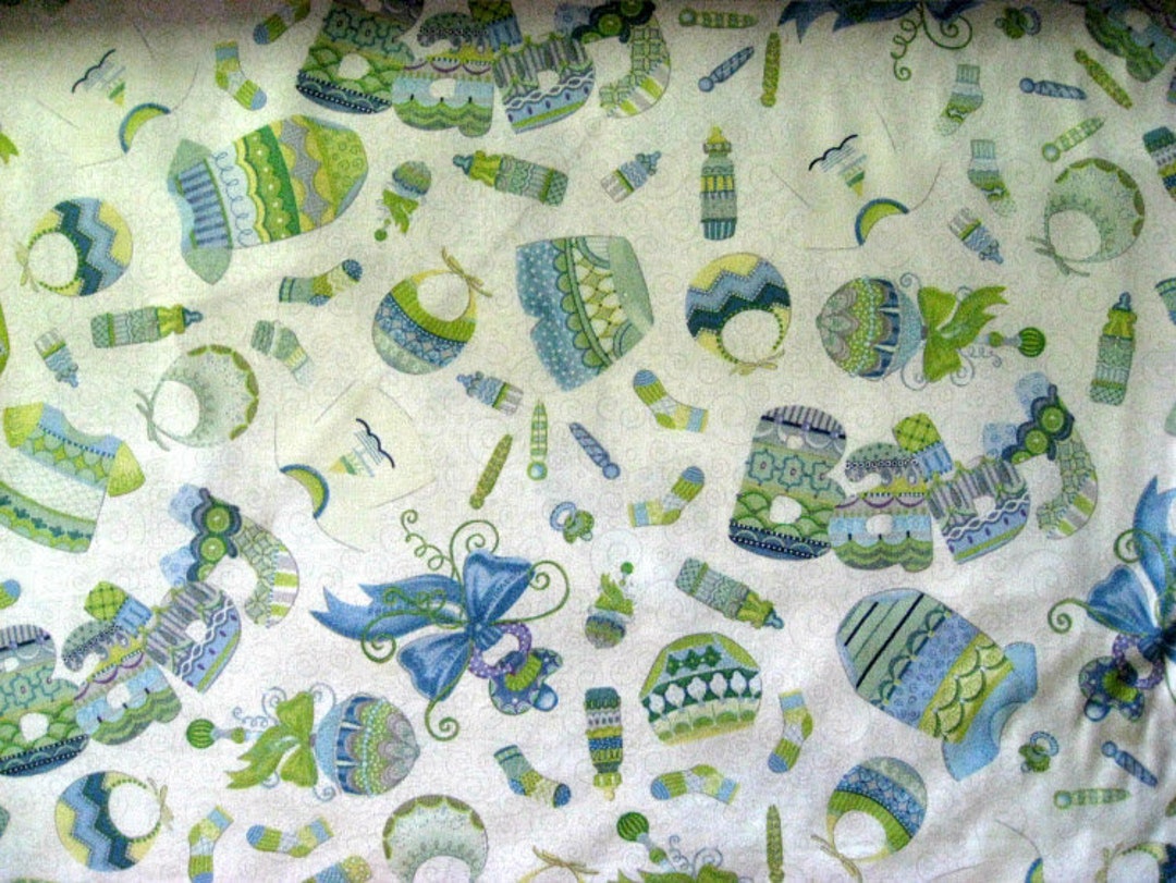 Baby Boy Cotton Nursery Cotton Fabric Blue Quilting Etsy