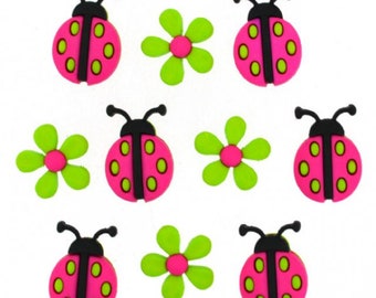 LadyBug button Pack, Ladybug Crossing ,Dress it up