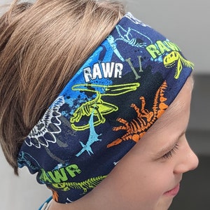 Jungen Jungs Stirnband Dinosaurier Dino Haarband Skelett Größe KU 39-48cm