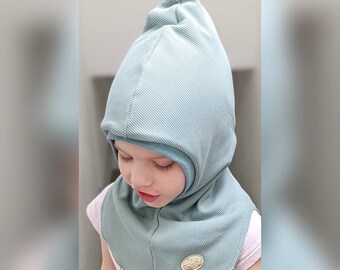 Wende Schlupfmütze Schalmütze mit Zipfel Kinder Winter Mütze Größe 44-57cm Wintersweat warm mint grün