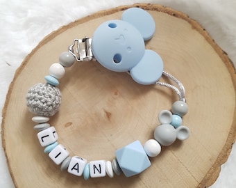 Mickey Mouse pacifier chain | Pacifier chain with name | Pacifier Ban | Personalized baby gifts