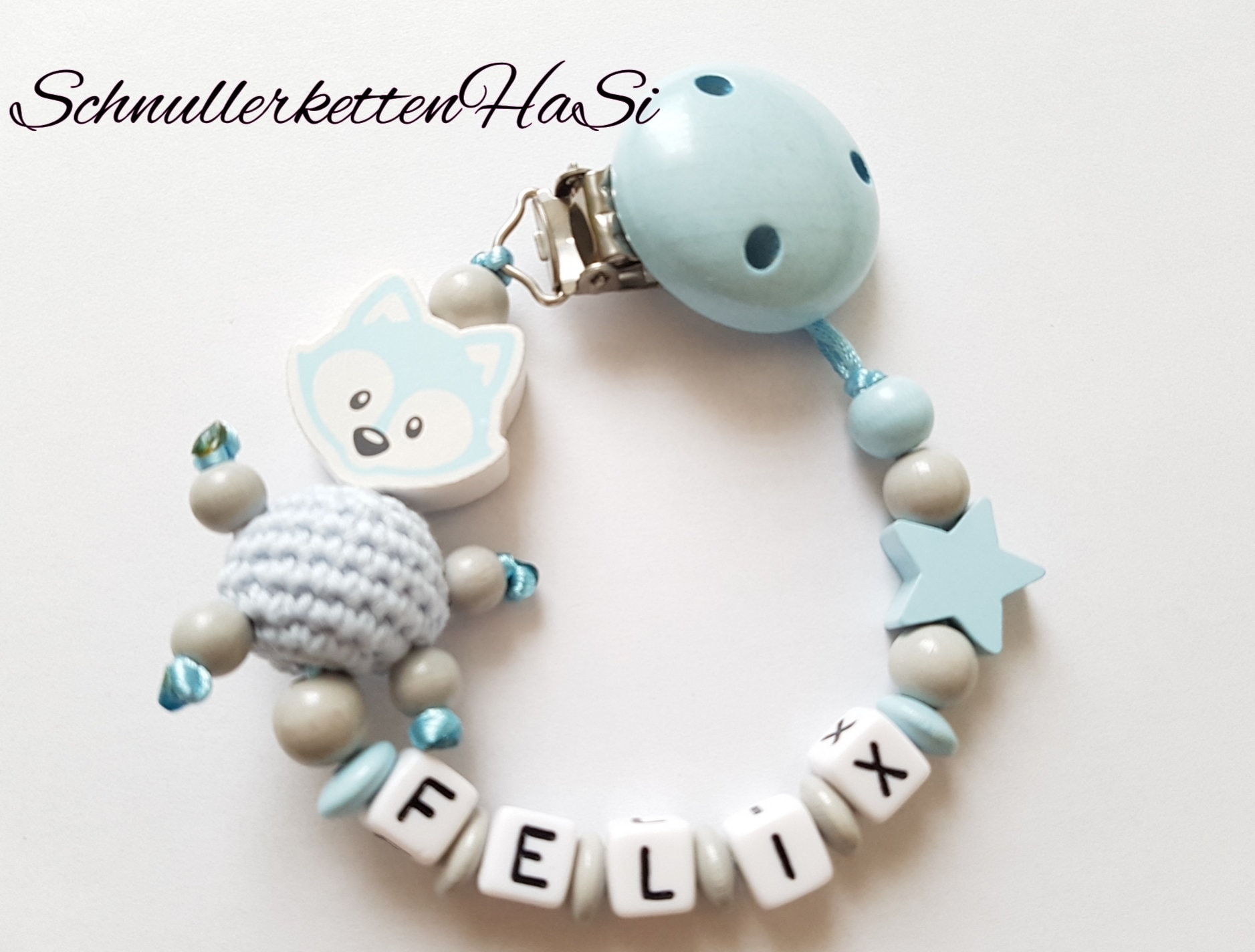 Pacifier Baby Birth Gift Personalized Baptismal GiftPacifier Chain with Name