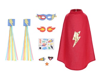 Superhero costume for children with costume case - a great surprise for the children's birthday party, carnival costume superhero, superhero party