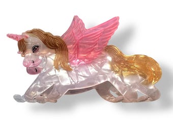 Pinza para el pelo de unicornio, pinza para el pelo de unicornio, pasador para el pelo para adultos y niños en forma de unicornio