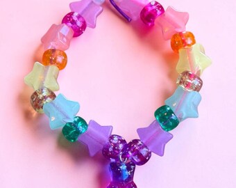 DIY-Armband-Set für Kinder mit Gummibärchen & Glow in the dark Perlen, Kindergebutstag Mitgebsel, Geschenk für Mädchen, tolles DIY Set