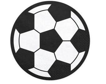 Servilletas de fútbol para cumpleaños de fútbol, decoración de fiesta con temática de fútbol para cumpleaños de niños, decoración de mesa de fútbol