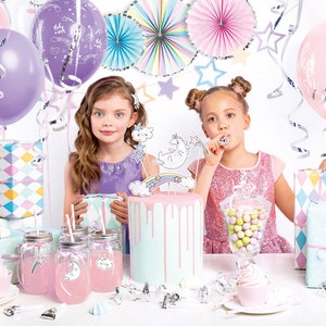 Kleine Einhörner Partydeko Set für den Kindergeburtstag plus Geburtstagsspiele
