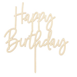 Cake Topper aus Holz "Happy Birthday" für Deine Torte, aussergewöhnliche Geburtstagsdeko aus Holz, Geburtstags Cake Topper, Tortendeko