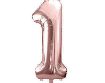 Globo de aluminio con números, ¡todos en oro rosa y azul! ¡Para inflar con helio o aire! Sorpresa de cumpleaños, decoración para fiestas.