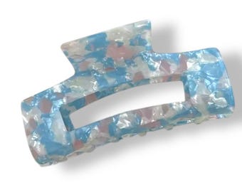 Pinza para el cabello azul: Cool Hair Claw Blue Ocean Love, pinza para el cabello de moda para cabello largo, accesorio para el cabello para niñas.