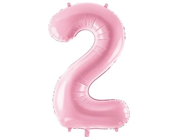 Globos de aluminio con números, todos los números: ¡Rosa mate! ¡Para inflar con helio o aire! Sorpresa de cumpleaños, decoración para fiestas. Decoración para niñas.