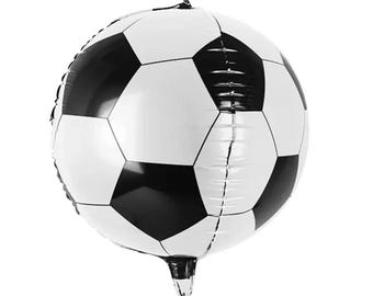 Globo de fútbol de aluminio, balón de fútbol para rellenar con helio, decoración de cumpleaños de fútbol
