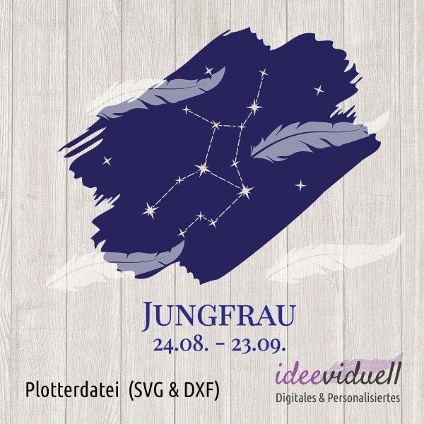 Sternbild Jungfrau Sternzeichen Plotterdatei SVG DXF Download