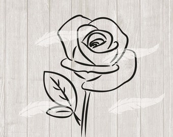 Rose Blume Pflanze LineArt Plotterdatei SVG DXF Download