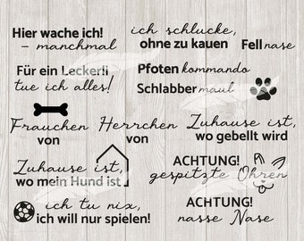 Hundesprüche Hund Sprüche Spruch Schriftzüge Schriftzug Plotterdatei SVG DXF Download ideeviduell