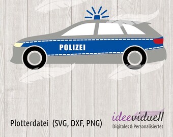 Polizei Polizeiauto Plotterdatei SVG DXF Download