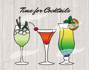 Cócteles Bebidas Bar Plotter Archivo SVG DXF Descargar