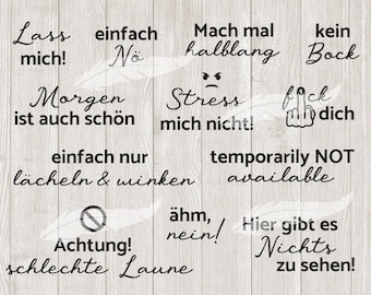 Grummelsprüche grummelig grantig Sprüche Spruch Schriftzüge Schriftzug Plotterdatei SVG DXF Download ideeviduell