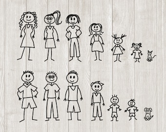 Strichmännchen Familie Plotterdatei SVG DXF Datei Download