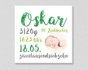 Geburtsdaten Leinwand Etsy