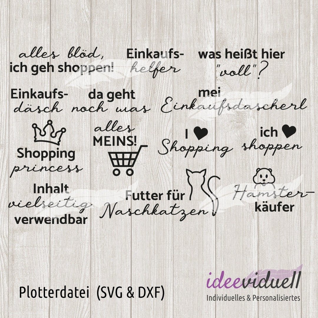 Einkaufssprüche Einkaufen Shopping Sprüche Spruch Schriftzüge