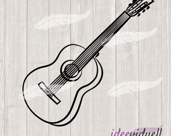 Gitarre Musik LineArt Plotterdatei SVG DXF Download