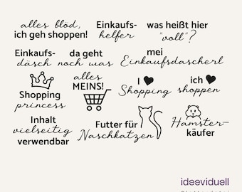 Archivo para plotter de eslóganes de compras SVG DXF PNG | Frases y letras para compras | Descarga digital