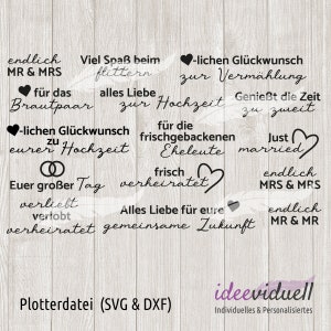 Wedding sayings wedding sayings saying lettering lettering plotter file SVG DXF download ideaeviduell